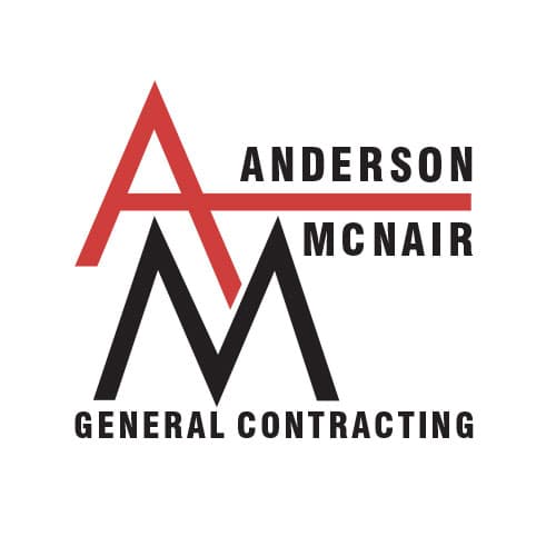 Anderson McNair General Contracting logo A and M together with Red and black