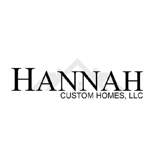 Hannah Custom Homes, LLC logo. Hannah in all caps with house outline in the background