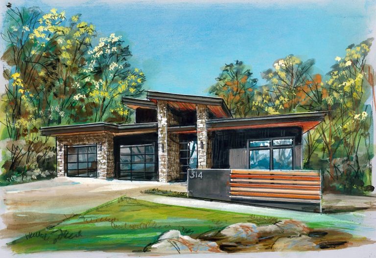 2023 WNC Parade of Homes Home 28 Mountain Modern in Olivette. Home artistic rendering.
