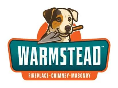 Warmstead green and orange logo with dog.