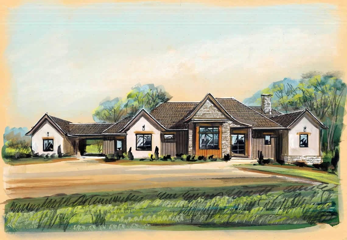 Benton Farms French Country Modern watercolor.