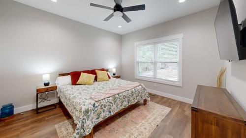 Blue Ridge Modern Farmhouse light gray bedroom.