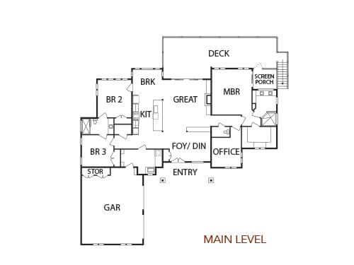 Floorplan for the Gateway Mountain Getaway 2023 WNC Parade of Homes Home 32