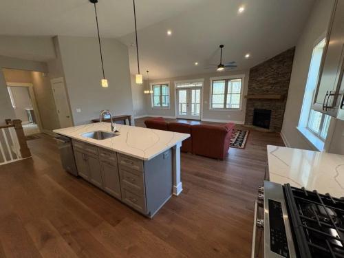 Pinnacle at Arabella living room and kitchen island.