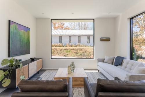 Davwyn - Modern Infill - living room view of the window with modern art.
