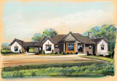 Benton Farms French Country Modern watercolor.