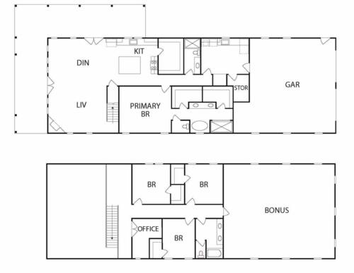 Custom Barndominium floor plans.