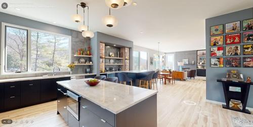Grove Park Contemporary kitchen and living room.
