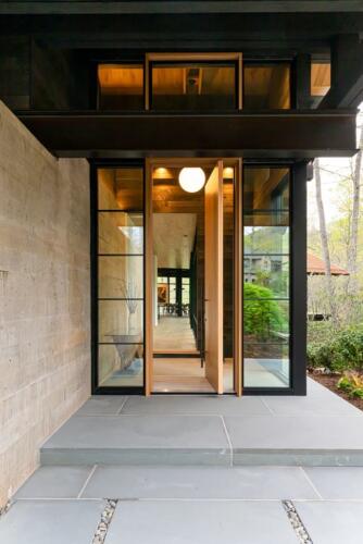 Walnut Valley modern door open.