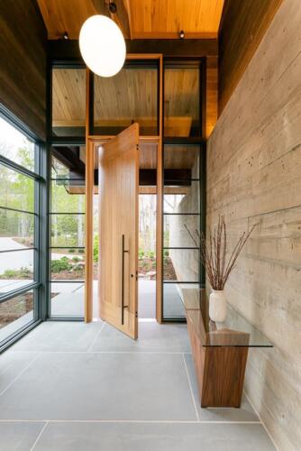 Walnut Valley modern door open.