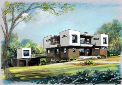 The Elie Residence watercolor.