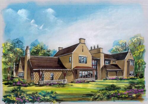 The Phoenix showcase home: large brown house.